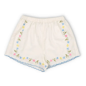 the new society - Hermione Floral Shorts | White