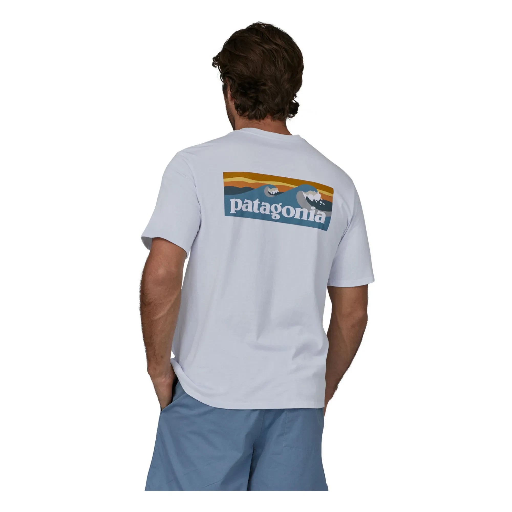 Patagonia - Boardshort Logo Pocket Recycled T-Shirt | Light Blue