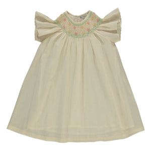 Bebe Organic - Luna Floral Gathered Dress | Ecru