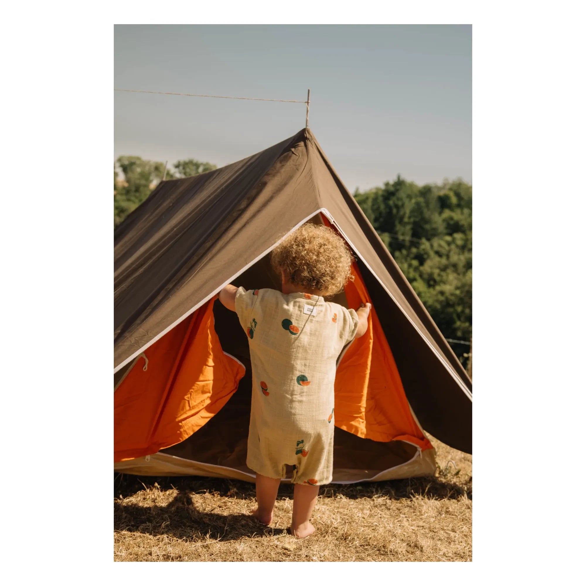 Studio Bohème - Bebecito Romper with Watermelon Organic Cotton | Sage