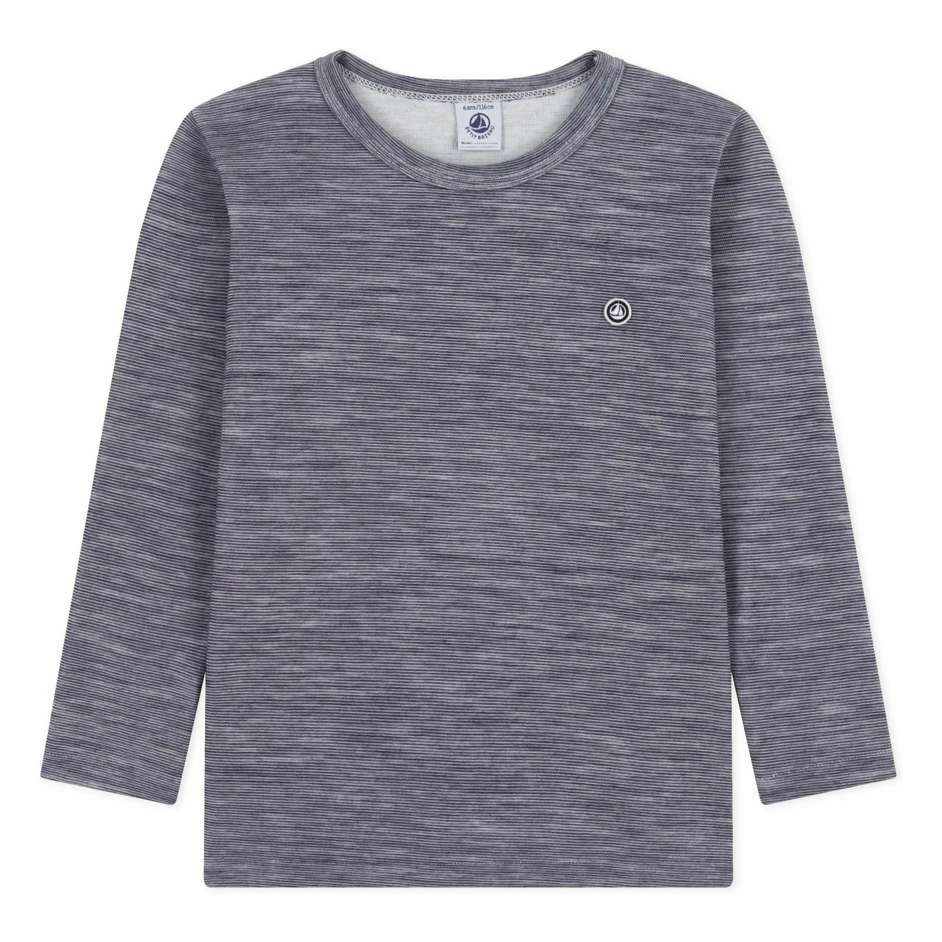 Petit Bateau - Çizgili Yün Tişört | Lacivert