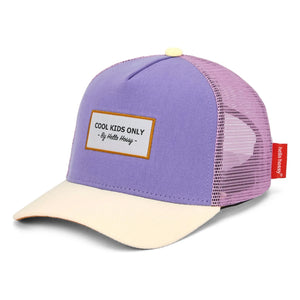 Hello Hossy - Trucker Mini Organik Pamuk Kavisli Vizörlü Şapka | Mor