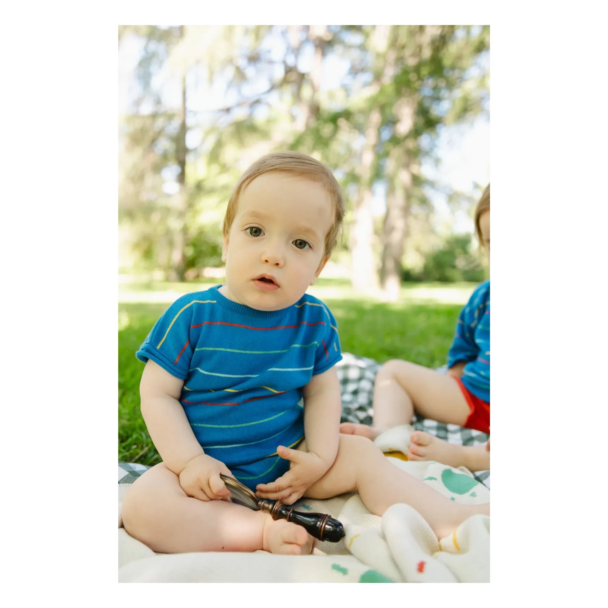 Bayiri - Botanik Striped Organic Cotton Bodysuit | Blue
