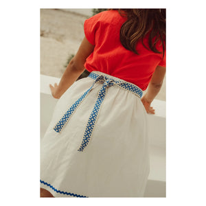 THE LiTTLE POETS - Bordalo Belted Skirt | White