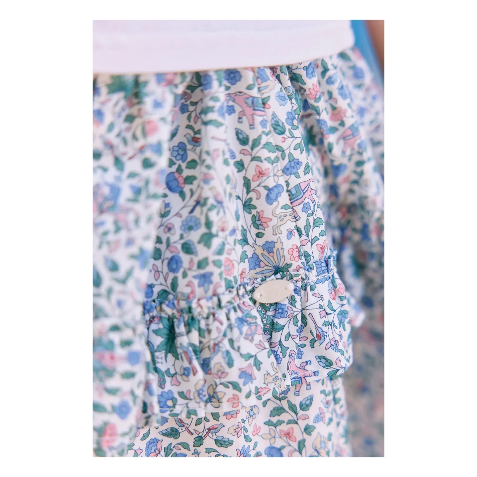 Tartine et Chocolat - Liberty Fırfırlı Etek | Beyaz