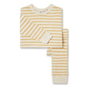 Sleepy Doe - Organic cotton striped pajamas | Yellow