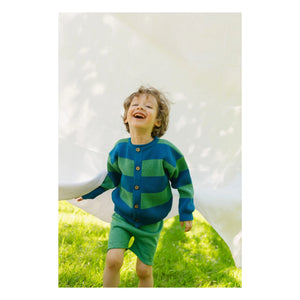 Bayiri - Striped Organic Cotton Snake Cardigan | Blue