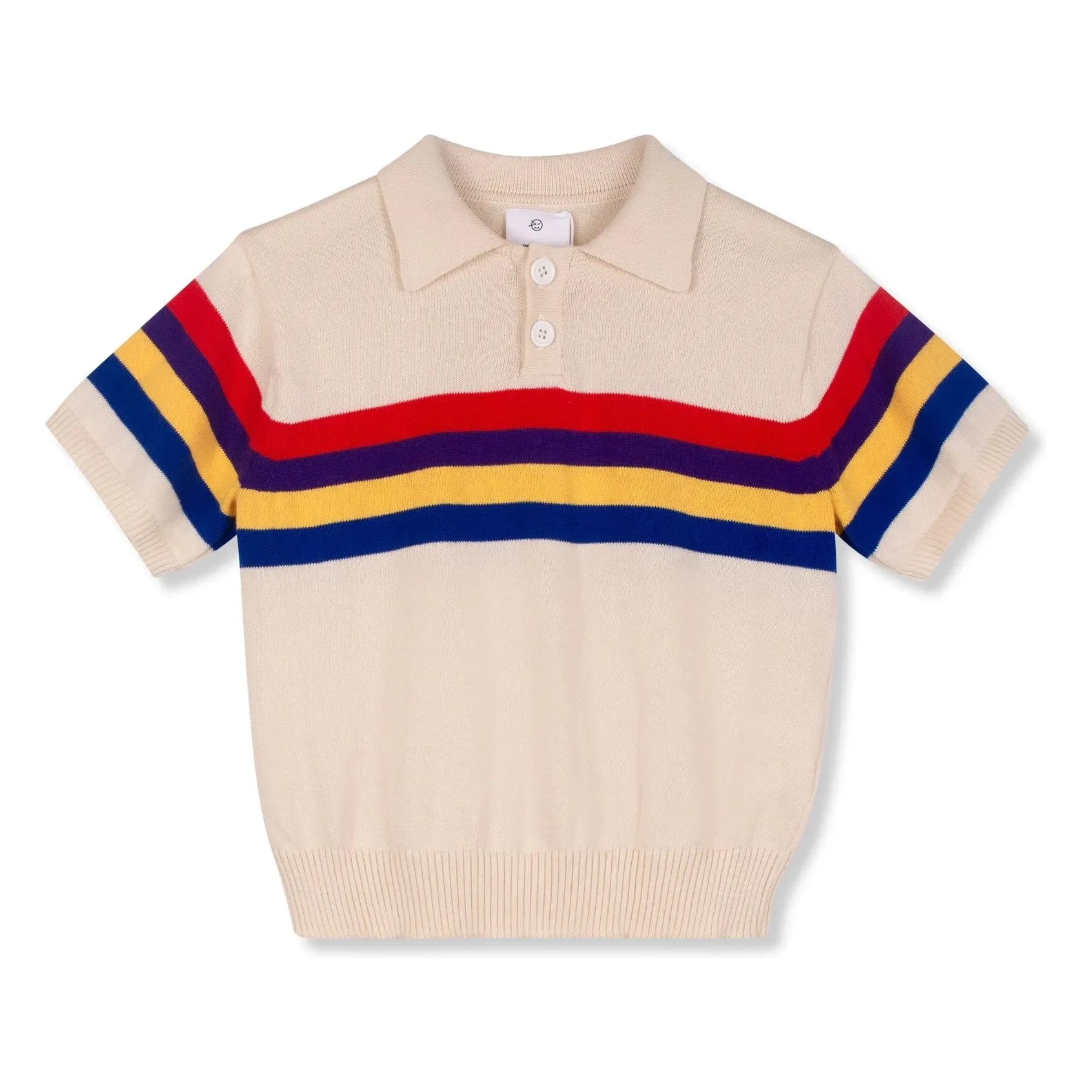 Wynken - Striped organic cotton polo shirt | Ecru