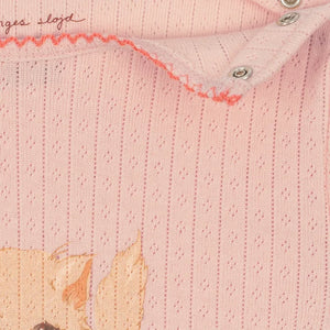 Konges Sløjd - Minnie Ciao Miao Organik Pamuk Pointelle Body | Pembe
