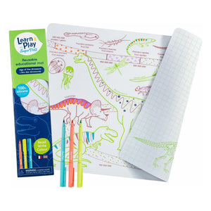 Superpetit - Dinosaur Era Educational Coloring Page with 3 Markers