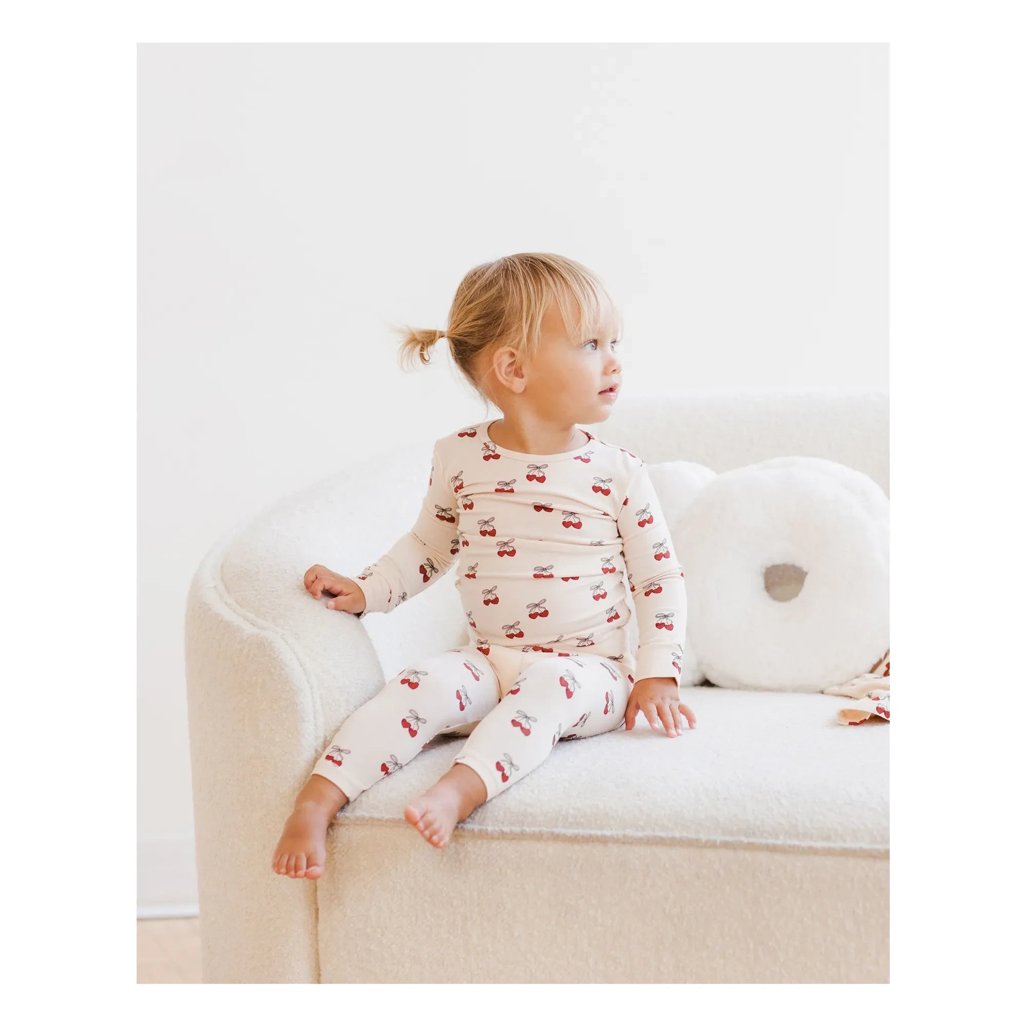 Quincy Mae - Bamboo Cherry Pajamas | Beige