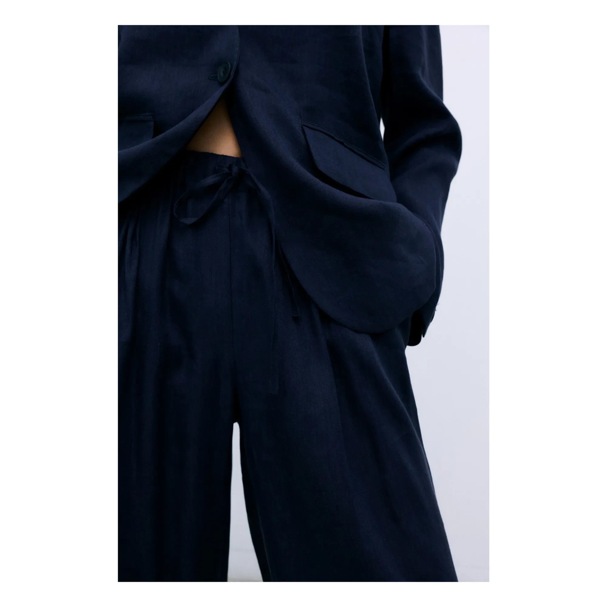 the new society - Melissa Linen Pants | Black