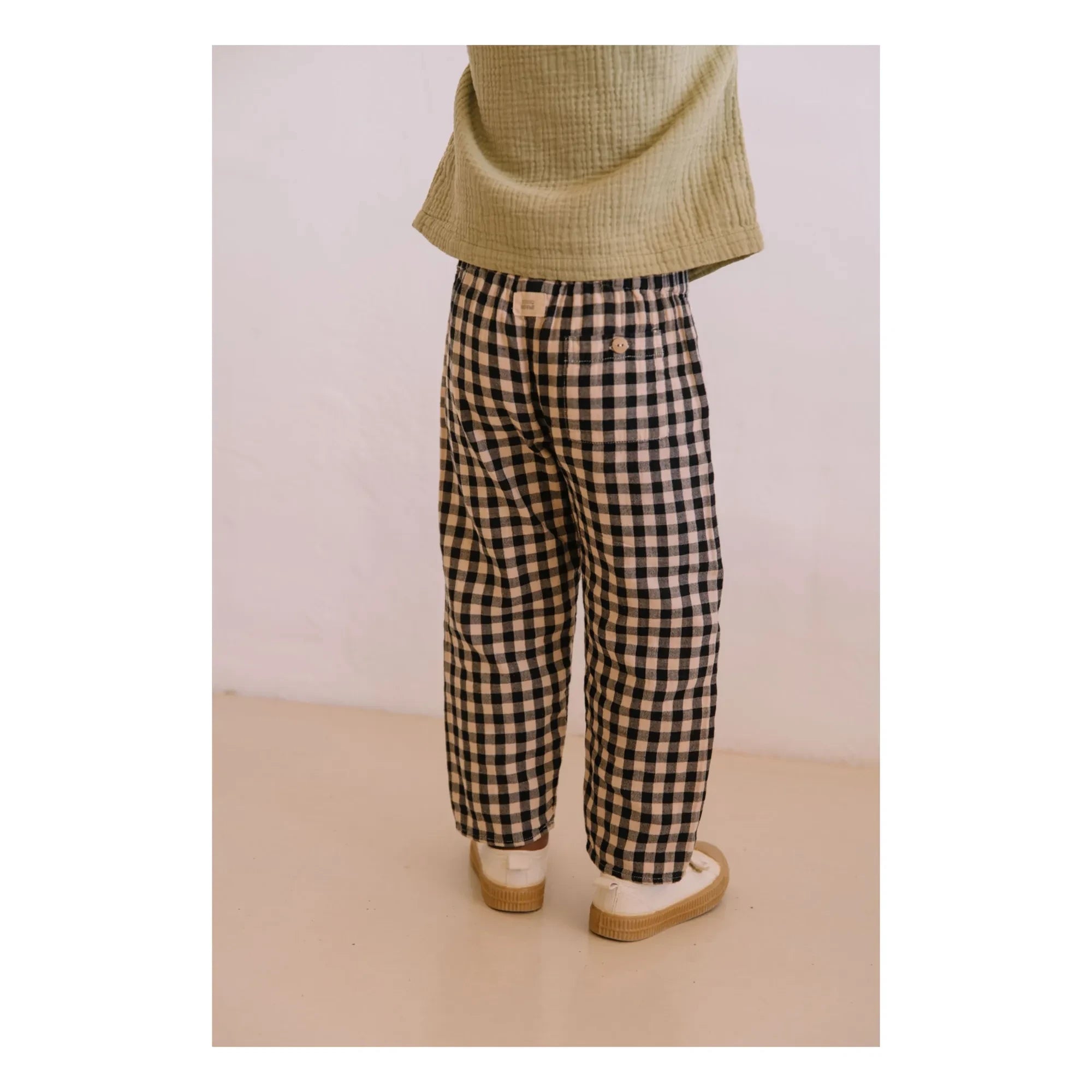 Studio Bohème - Cousin Vichy Organic Cotton Gauze Pants | Black