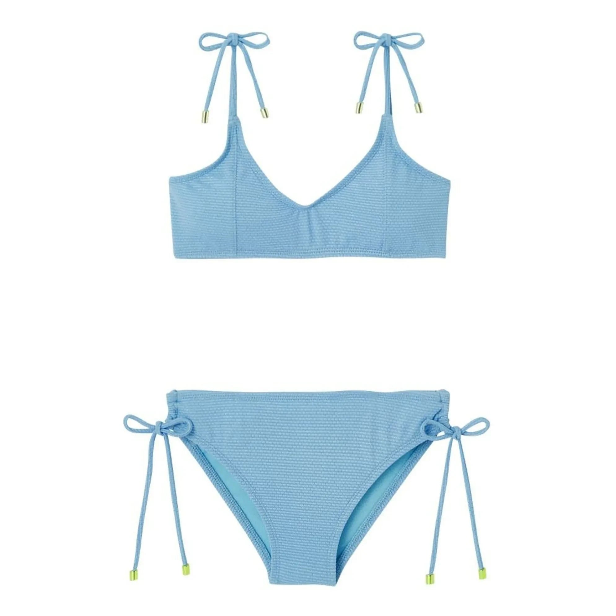 Lison Paris - Bahamas Metallic Two-Piece Swimsuit | Light Blue