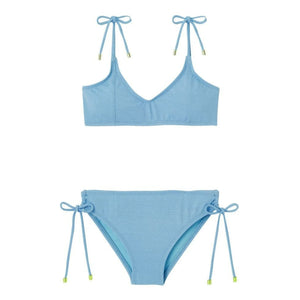 Lison Paris - Bahamas Metallic Two-Piece Swimsuit | Light Blue