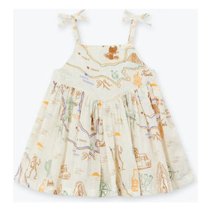 Arsène et Les Pipelettes - Palm Strap Dress Organic Cotton Voile | Beige