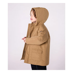 Petit Bateau - Düz Uzun Parka | Kahverengi