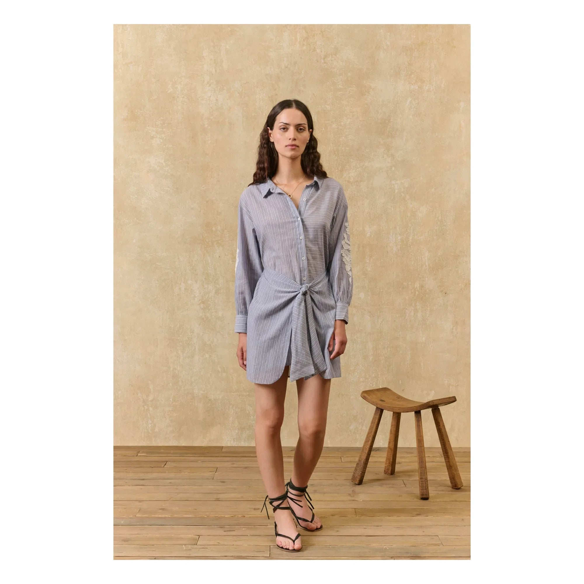 Louise Misha - Striped Dress Berenjere Organic Cotton | Blue