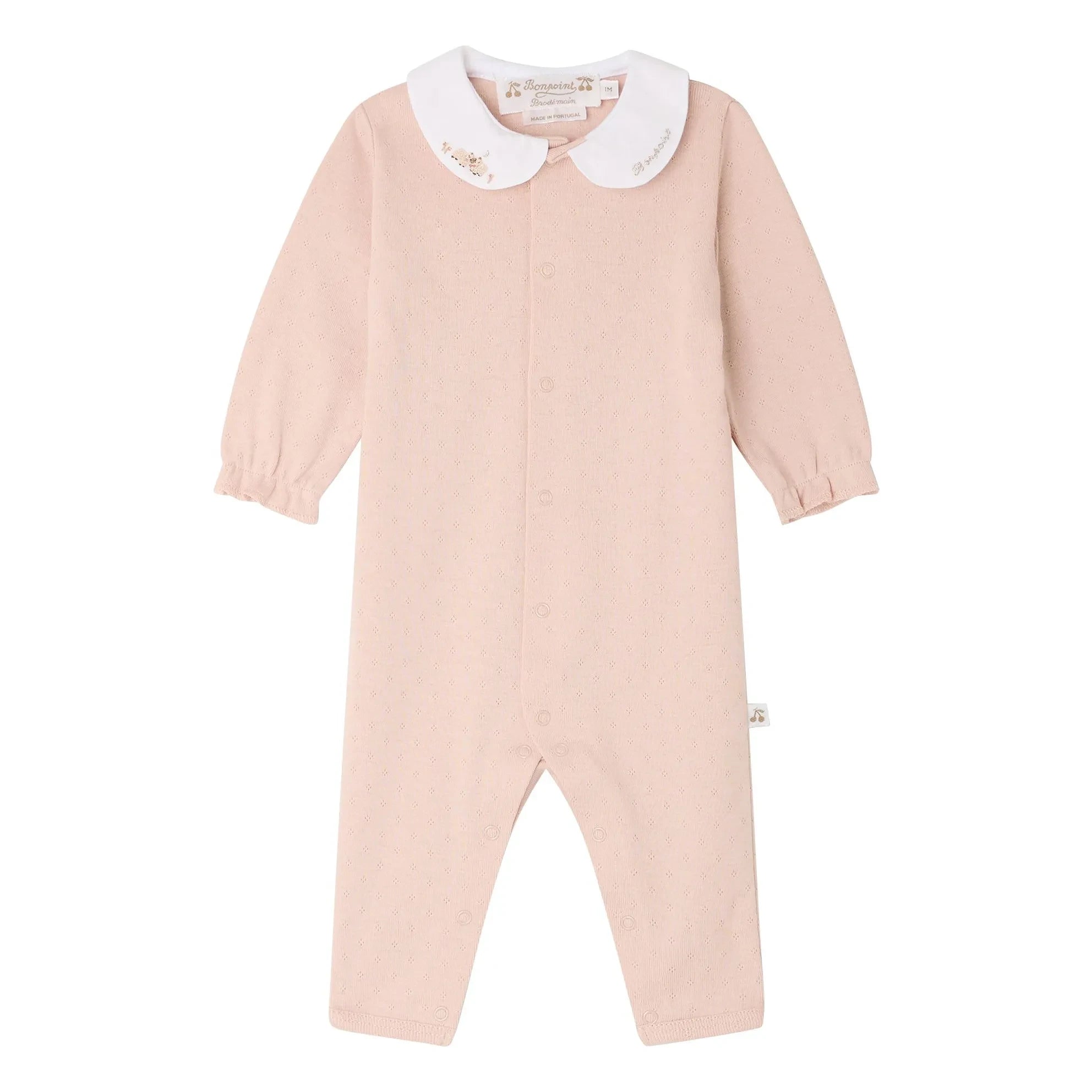 Bonpoint - Cayla Organic Cotton Peter Pan Collar Pajamas | Peach