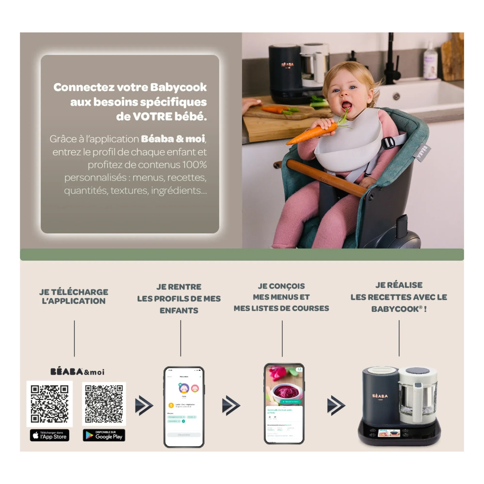 Béaba - BabyCook Smart Baby Food Maker | Charcoal Gray