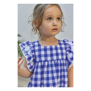 Tartine et Chocolat - Muslin Ruffled Dress | Royal Blue