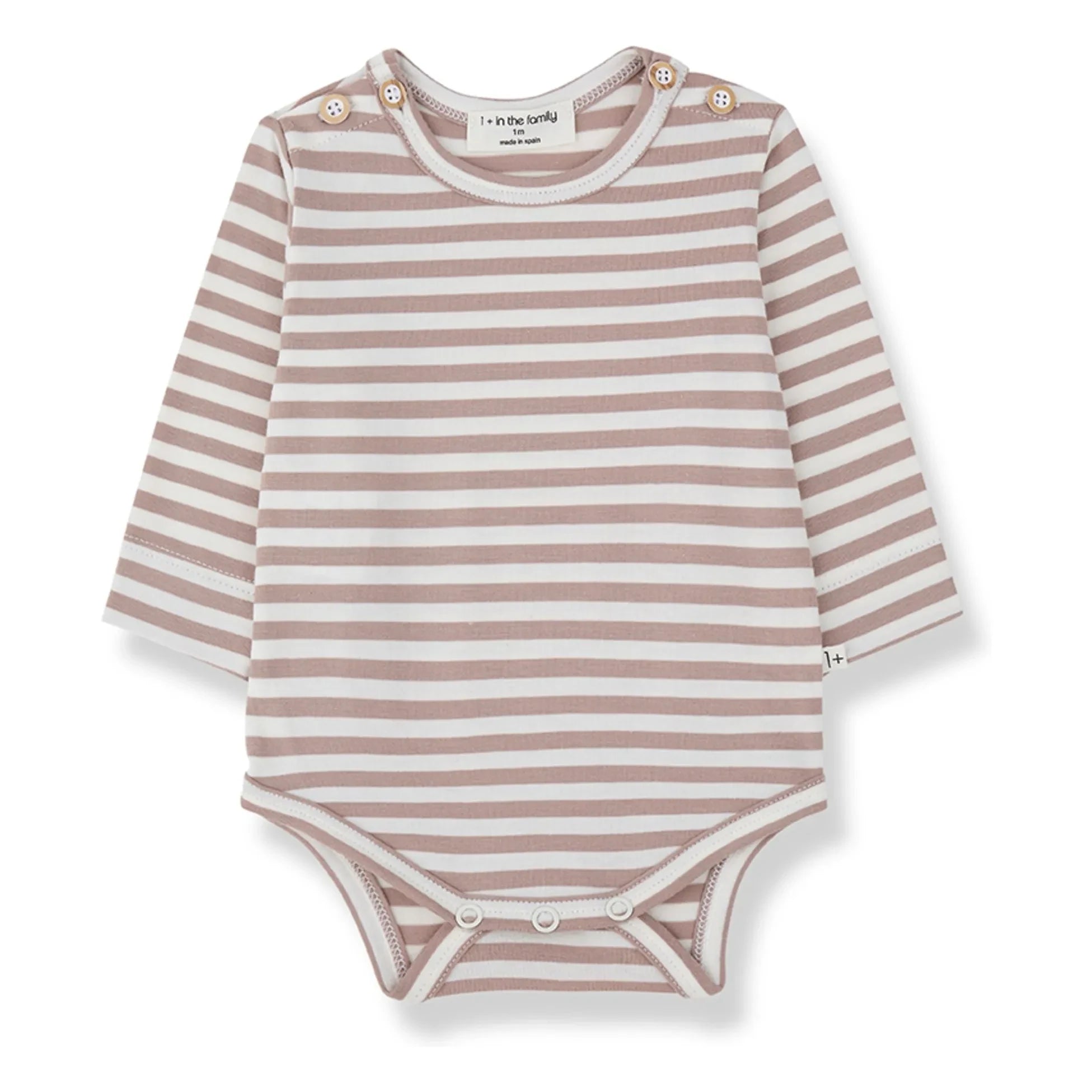 1+ in the family - Striped Biel bodysuit | Mink brown