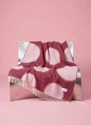 Maison Deux - Polka Dot Wool Throw | Burgundy