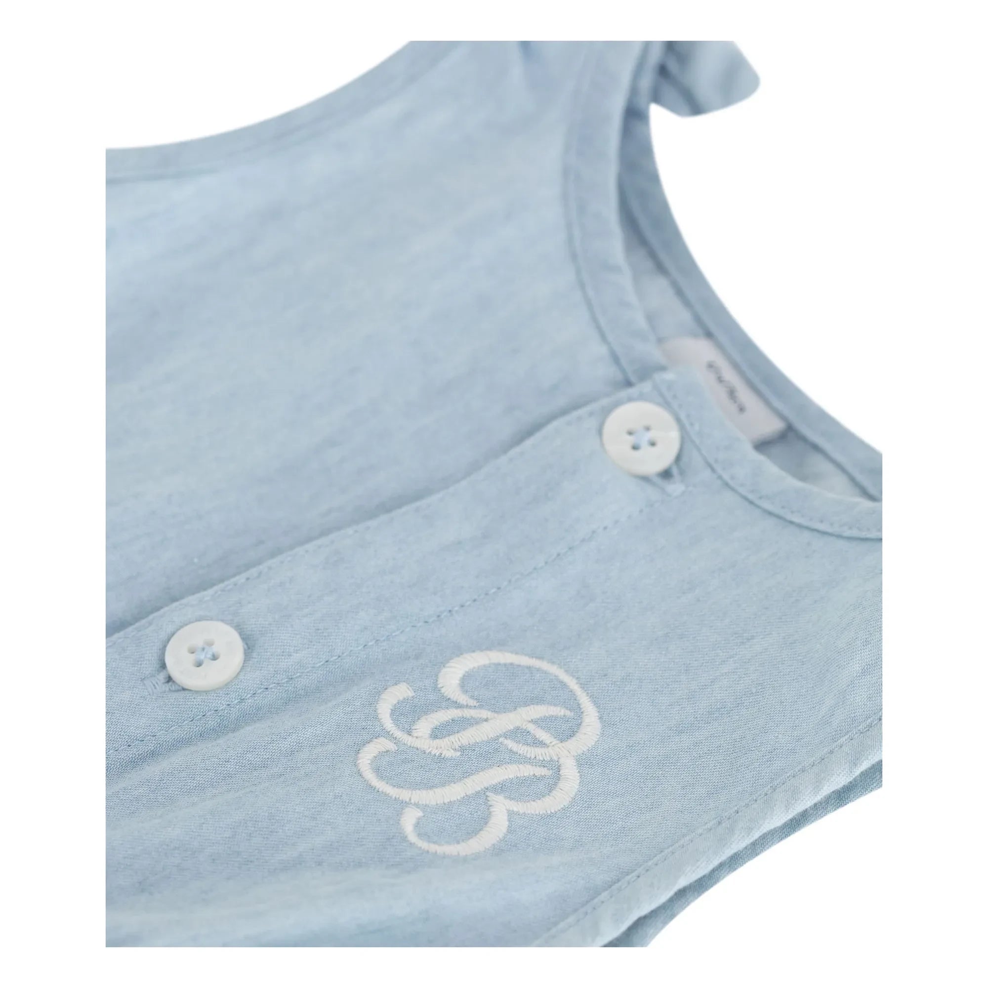 Petit Bateau - Blue Chambray Tie Jumpsuit