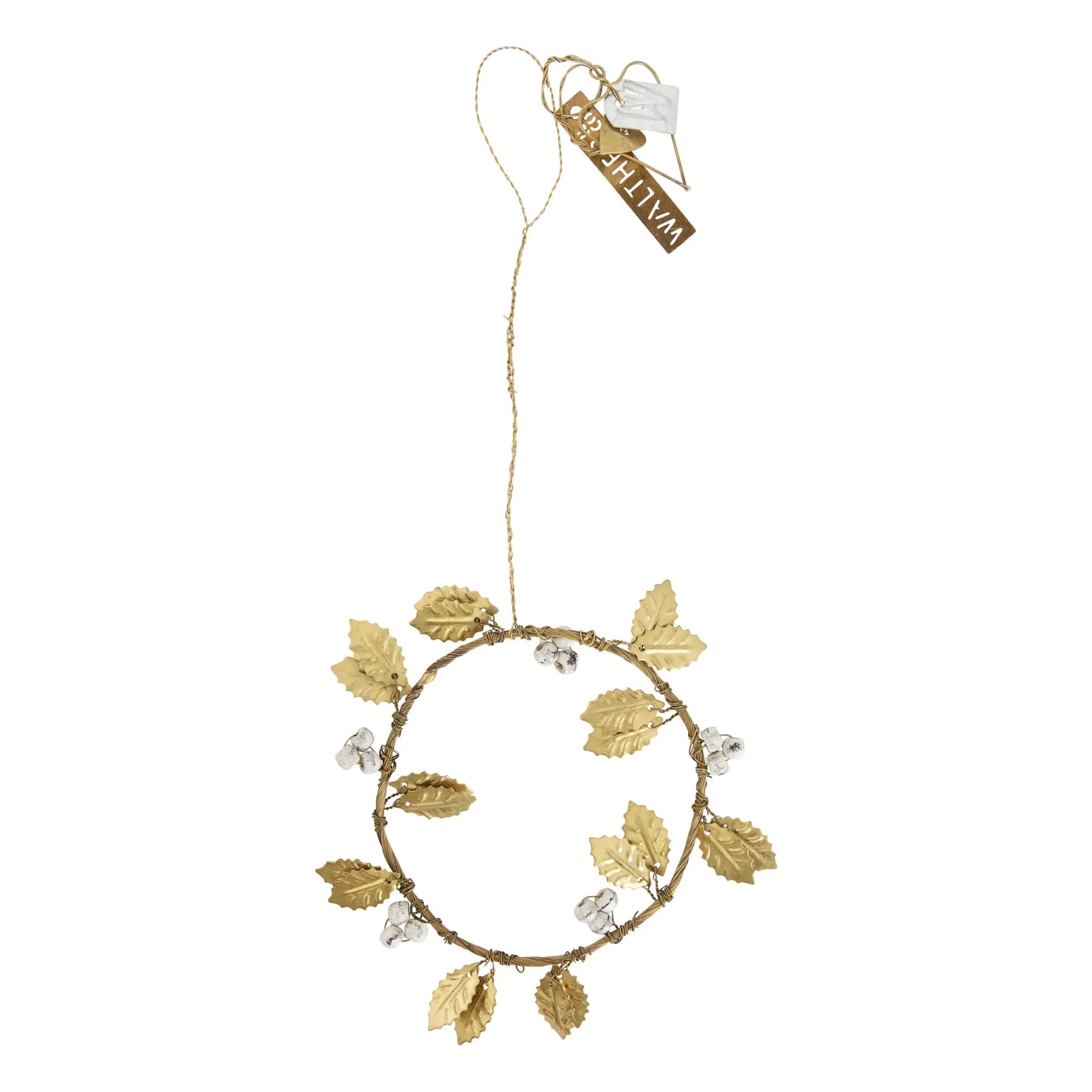 Walther & Co - Holly Branch Decorative Hanging Garland | Gold