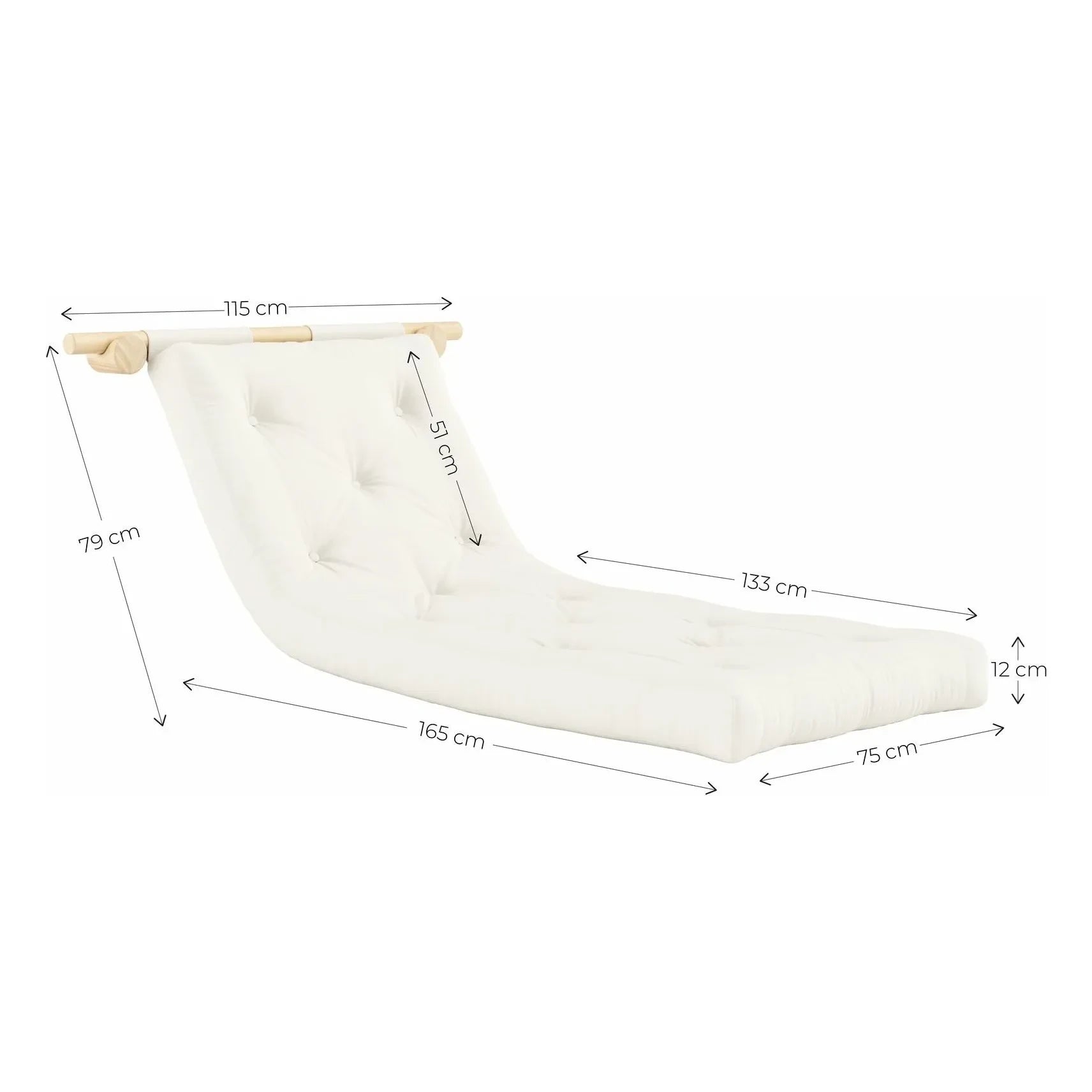 Karup Design - Kancalı ara yatak 75x200 cm | Krem