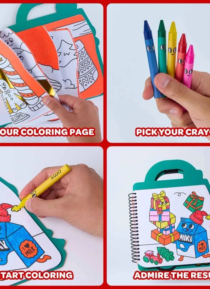 Omy - Christmas Sticker Coloring Book