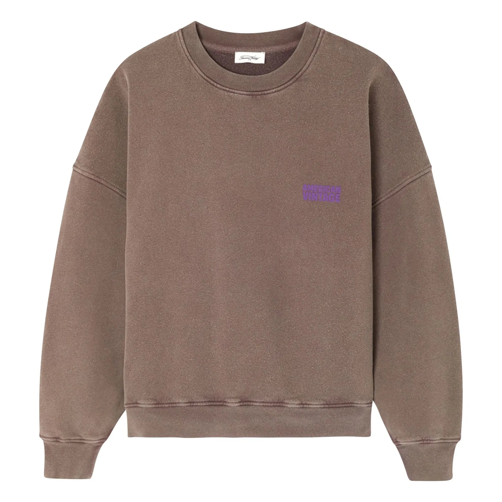 American Vintage - Plizzy Cotton Sweatshirt | Brown