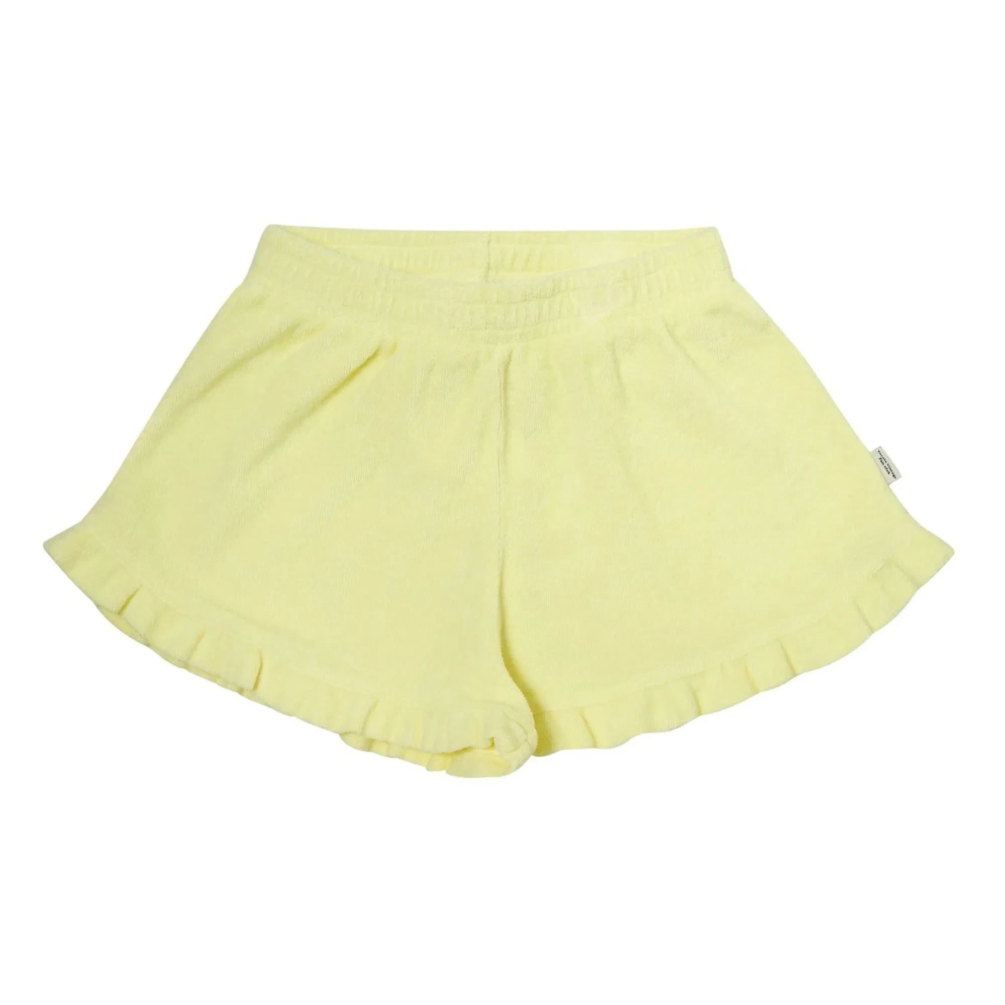 Tocoto Vintage - Terry Ruffled Shorts | Yellow