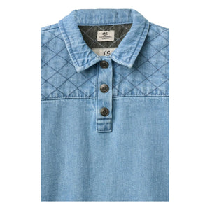Copenhagen Colors - Quilted Denim Organic Cotton Dress | Light Blue