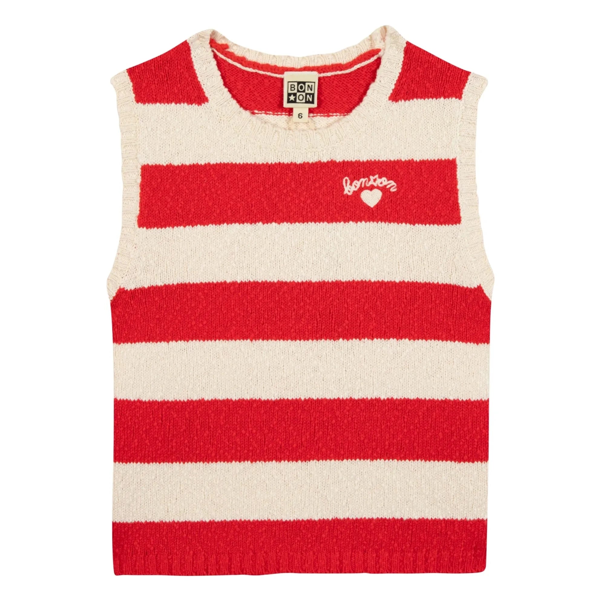 Bonton - Next Mesh Striped Tank Top | Vermillion