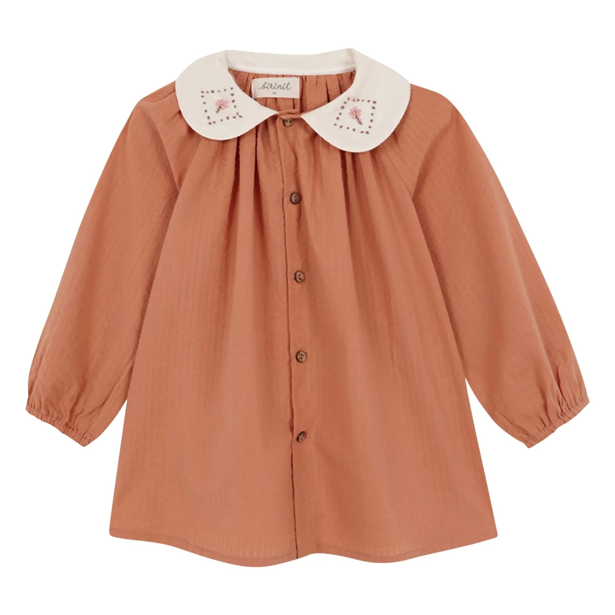 birinit - Claudine Collar Blouse Organic Cotton | Russet