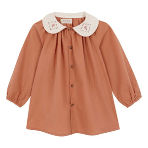 birinit - Claudine Collar Blouse Organic Cotton | Russet