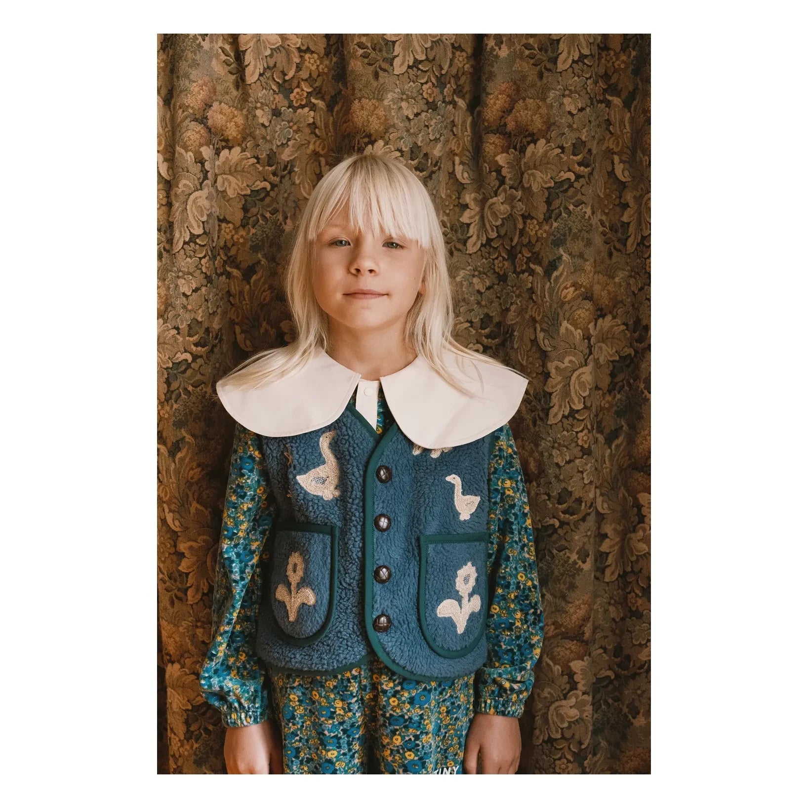 Tinycottons - Oies Sherpa Style Sleeveless Jacket | Blue