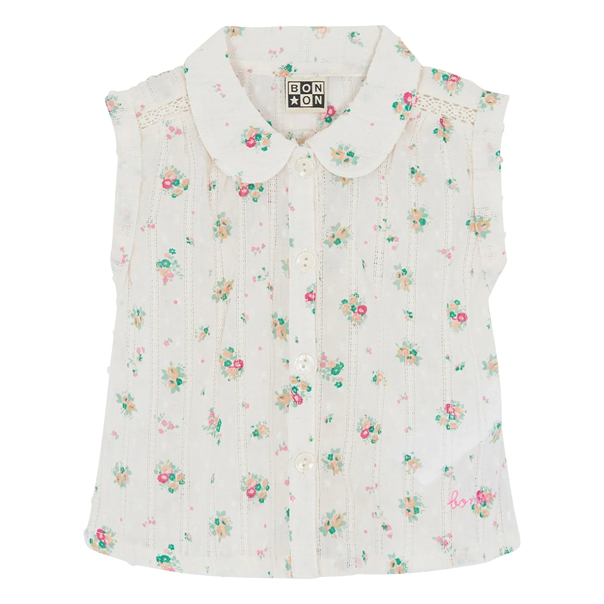 Bonton - Lorelei Bouquets Claudine Collar Shirt | Off-White