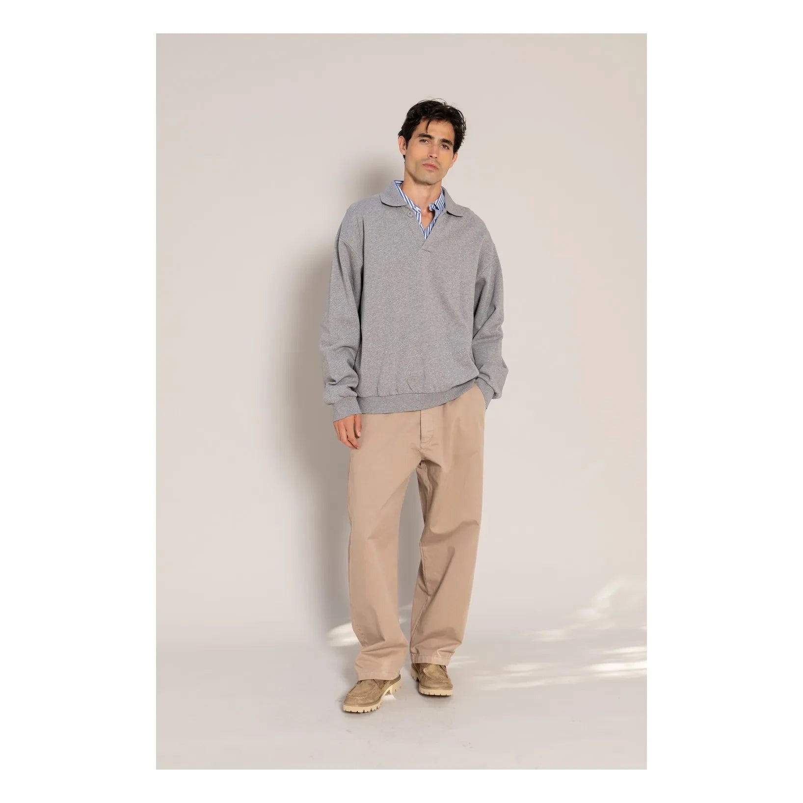 Smallable Man - Bob Bisiklet Yaka Sweatshirt | Heather Grey