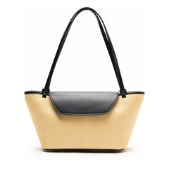 Elleme - Rattan and Leather Post Bag | Natural