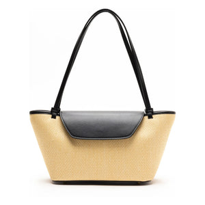 Elleme - Rattan and Leather Post Bag | Natural