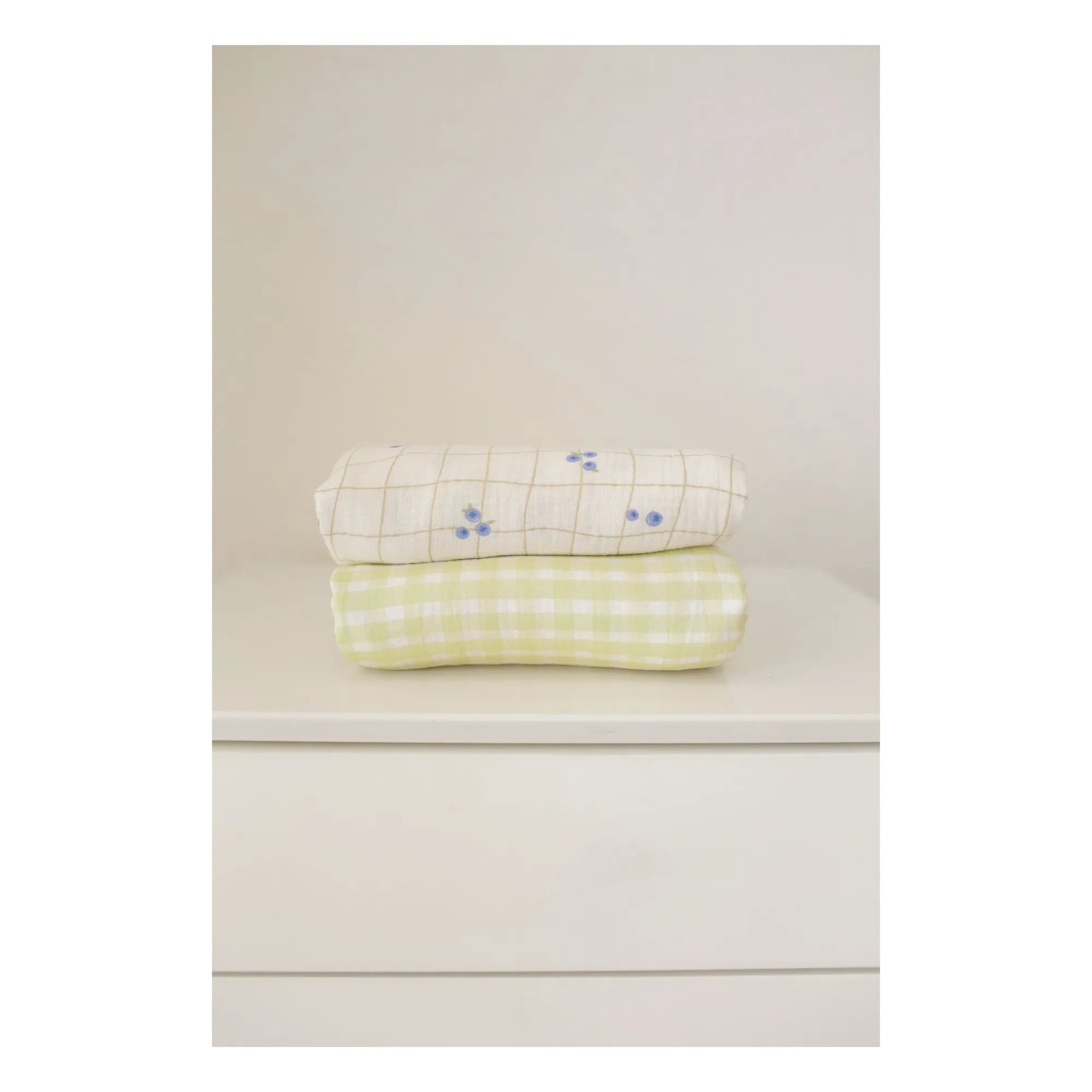 Soft Spot - Organic cotton swaddle with blueberry print