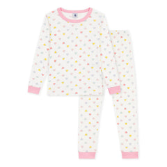 Petit Bateau - Dar Kesim Pijama Kalpli Organik Pamuk | Beyaz