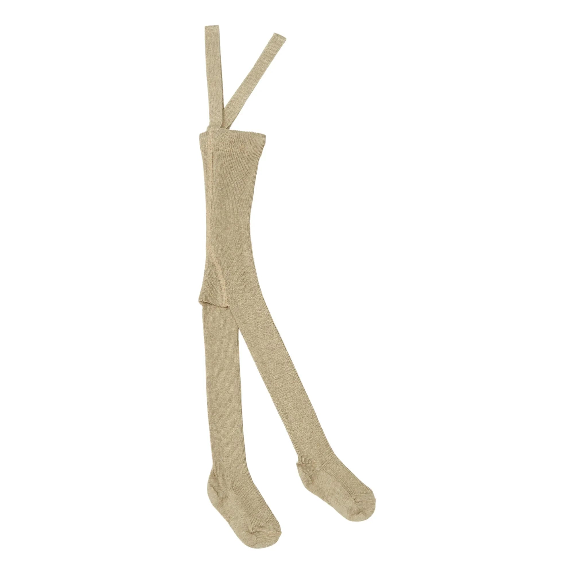 Silly Silas - Organic Cotton Striped Suspender Tights | Beige