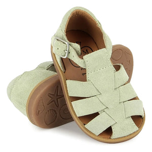 Pom d'Api - Poppy Daddy Velvet Sandals | Badem Green