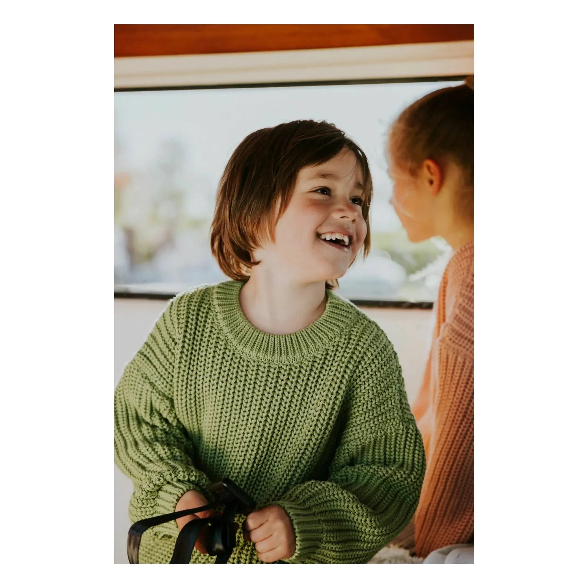 Yuki - Organic Cotton Thick Sweater | Olive