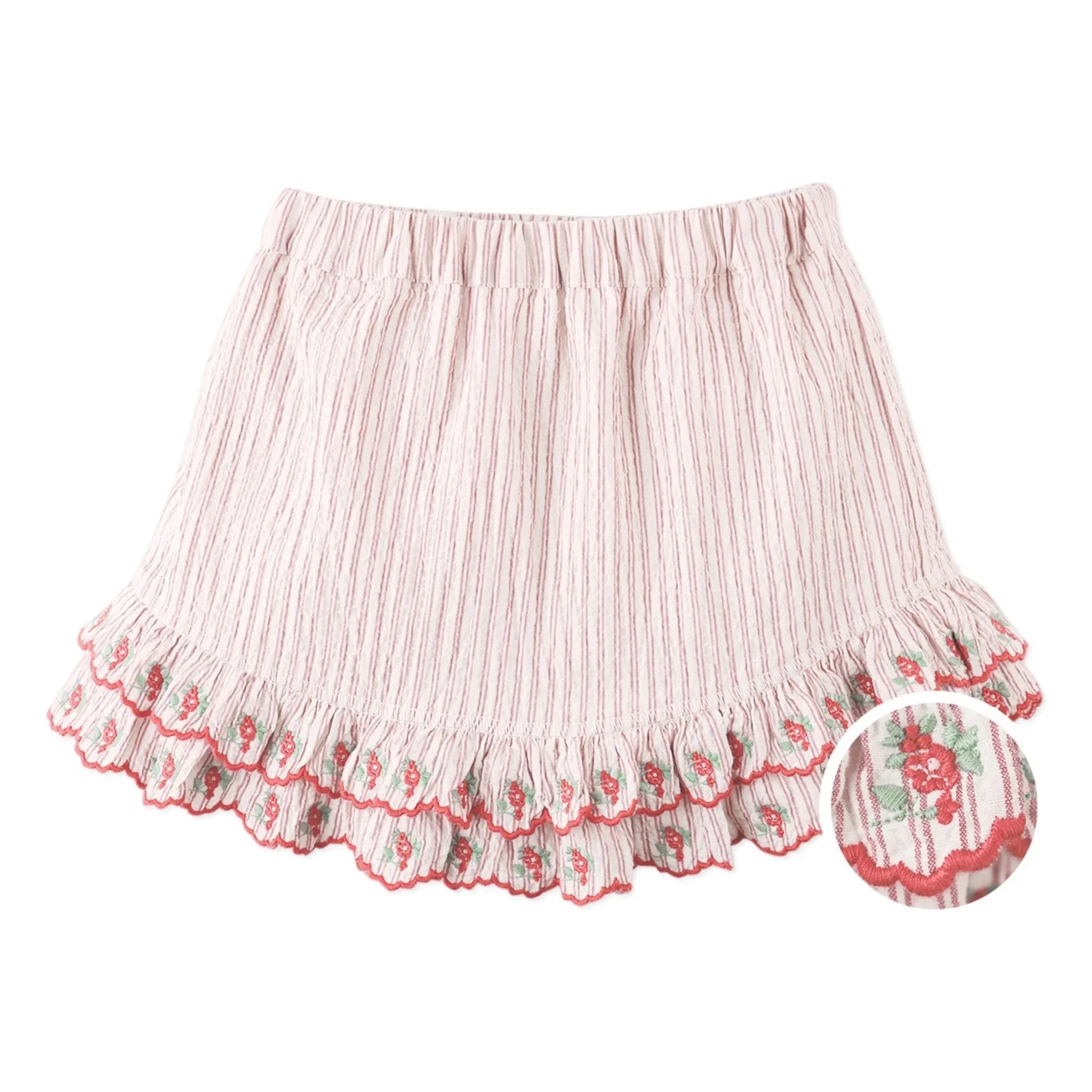 Gingersnaps - Remi Embroidered Short Skirt | Red