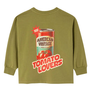 American Vintage - Fizvallay Tomato Lovers Long Sleeve T-Shirt | Light Khaki
