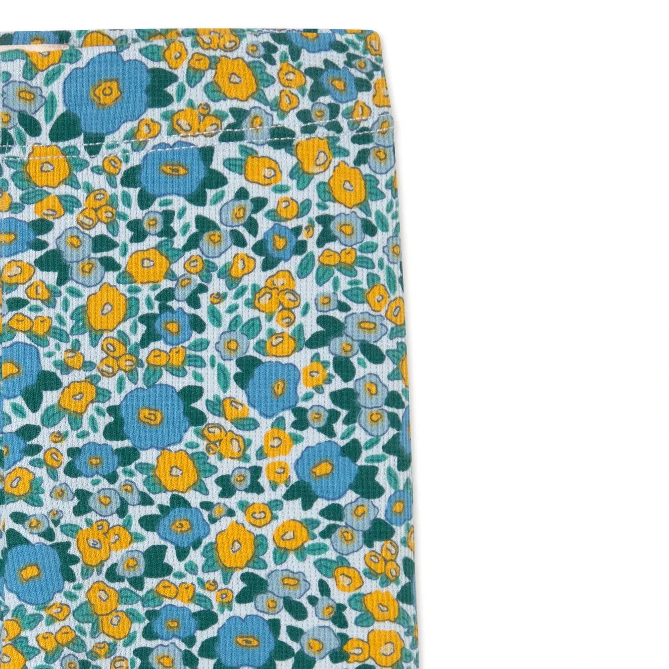Tinycottons - Organic Cotton Ribbed Floral Leggings | Blue